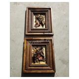 2 ornate wooden framed 3D wall art. 2 ornate wooden framed 3D wall art.