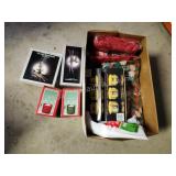Box of miscellaneous Christmas decor- candles, Box of miscellaneous Christmas decor- candles,