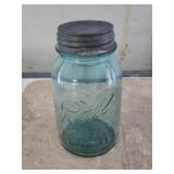 Vintage ball Blue Glass perfect Mason quart Vintage ball Blue Glass perfect Mason quart