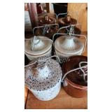 8 vintage cheese crocks 8 vintage cheese crocks