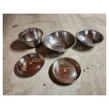 Assortment stainless steel bowls Assortment stainless steel bowls