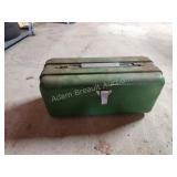 Vintage metal tackle box with contents Vintage metal tackle box with contents