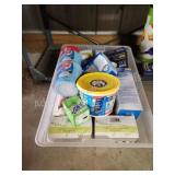 Rubbermaid storage tote of assorted cleaning Rubbermaid storage tote of assorted cleaning