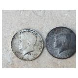 2 Liberty Half Dollar coins - 1964 and 1966 2 Liberty Half Dollar coins - 1964 and 1966