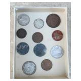 Assorted foreign coins Assorted foreign coins