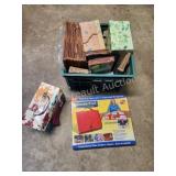 Plastic storage crate with assorted document Plastic storage crate with assorted document