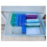 Assorted new plastic storage boxes Assorted new plastic storage boxes