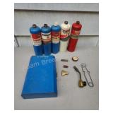 Hand torch and propane tanks Hand torch and propane tanks