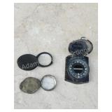 Vintage antique compass and loupes Vintage antique compass and loupes
