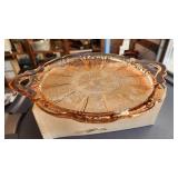 Vintage pink depression glass serving platter Vintage pink depression glass serving platter