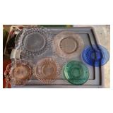 6 assorted vintage depression glass plates 6 assorted vintage depression glass plates