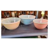 3 vintage Pyrex Rainbow Striped mixing bowls 3 vintage Pyrex Rainbow Striped mixing bowls