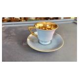 Vintage small blue/gold porcelain teacup saucer Vintage small blue/gold porcelain teacup saucer