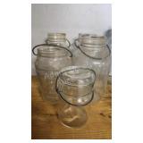 5 vintage glass jars with bails 5 vintage glass jars with bails