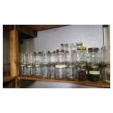 Shelf of pint canning jars Shelf of pint canning jars