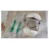 Safety shield and 2 new face shields Safety shield and 2 new face shields