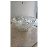 Vintage cut glass punch bowl, ladle, cups Vintage cut glass punch bowl, ladle, cups