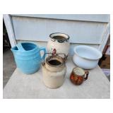 5 pcs assorted vintage stoneware 5 pcs assorted vintage stoneware
