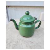 Vintage 4.5-in porcelain enameled teapot creamer Vintage 4.5-in porcelain enameled teapot creamer