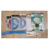 NEW protractor, compass, ruler, magnifier, NEW protractor, compass, ruler, magnifier,