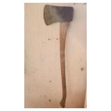 Vintage hardwood handle single blade axe Vintage hardwood handle single blade axe