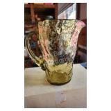 Vintage dark green glass pitcher Vintage dark green glass pitcher