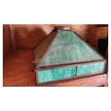 Vintage stained glass lamp shade - green Vintage stained glass lamp shade - green