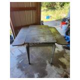 Vintage metal table with drop down ledges Vintage metal table with drop down ledges