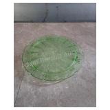 Vintage green depression glass 10-in serving Vintage green depression glass 10-in serving