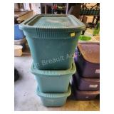 3 Sterilite 20 gallon plastic storage totes 3 Sterilite 20 gallon plastic storage totes