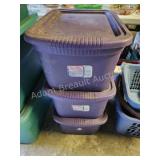 3 Sterilite 10 gallon plastic storage totes, 3 Sterilite 10 gallon plastic storage totes,