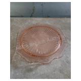 Vintage 10 inch pink depression glass platter Vintage 10 inch pink depression glass platter