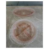 2 pieces vintage pink depression glass serving 2 pieces vintage pink depression glass serving