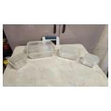 4 vintage Pyrex glass refrigerator boxes 4 vintage Pyrex glass refrigerator boxes