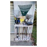 Plastic hand tool storage rack with contents, Plastic hand tool storage rack with contents,