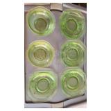 6 pcs vintage green depression glass 6 pcs vintage green depression glass