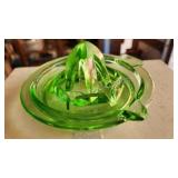 Vintage green depression glass juicer Vintage green depression glass juicer