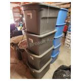 4 Sterilite 18 gallon plastic storage totes, dsrk 4 Sterilite 18 gallon plastic storage totes, dsrk