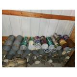 Large assortment metal coffee storage cans Large assortment metal coffee storage cans