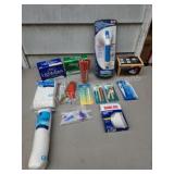 Rubbermaid storage tote with assorted new bathroom Rubbermaid storage tote with assorted new bathroom