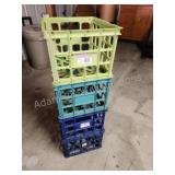4 Sterilite plastic storage crates 4 Sterilite plastic storage crates