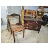 4 pieces vintage antique furniture- four 4 pieces vintage antique furniture- four