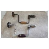 2 vintage brace-n-bit boring tools 2 vintage brace-n-bit boring tools