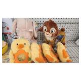 6 new with tags, stuffed animals, 1 pig, 4 chick