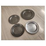 4 assorted vintage metal plates trays