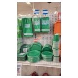 Green Party Supplies- table cloths plates, cups,