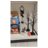 Pumpkin decor. Bells, lighted trees, lighted