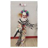 4 ft hanging animated Halloween clown w/ multi-