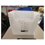 5 Mainstays large easy access storage bins,