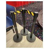 3 retractable barrier posts 2